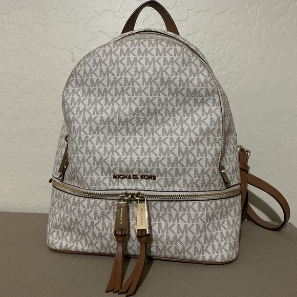 Michael Kors Handbags - Michael Kors Rhea monogram white backpack